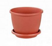 Горшок цветочный Афина коричневый 5,5л с подставкой (Альтернатива)