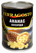 Ананасы кусочками Ferragosto, 580 мл