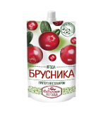 Протертая с сахаром брусника Сава, 280 г дой-пак