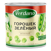 Зеленый горошек Verdano, 425 мл (сух.вес.240 г)