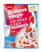Каша сиюминутка овсяная с клубниой и сливками "Увелка" 40 г Каша сиюминутка овсяная с клубниой и сливками "Увелка" 40 г
