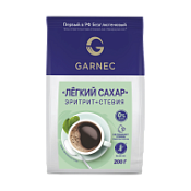Подсластитель Легкий сахар (эритрит+стевия) без глютена Гарнец 200г