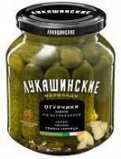 Огурцы маринованные мини по-Астрахански "Лукашинские" 370 мл