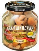 Грибы ассорти соленые "Лукашинские" 370 мл