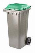 Бак для мусора 120 л на колесах зеленый Альтернатива