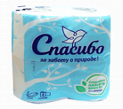 Туалетная бумага Plushe белая 2-слойная 4 шт.