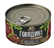 ГОВЯДИНА тушеная 325г Высший сорт ГОСТ RUS MEAT