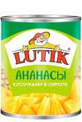 Ананасы кусочки Lutik, 850 мл