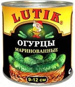 Огурцы маринованные (9-12см) (сух вес 1500г) Lutik, 3000 мл