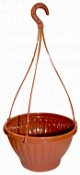 Горшок-кашпо 3,5 л. подвесной коричневый с подставкой Мирабель