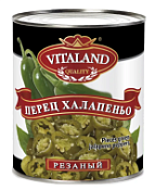 Перец халапеньо резанный VITALAND, 3000 мл. ж/б 