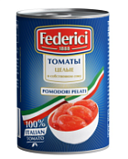 Томаты очищенные целые в собственном соку, ж/б  Federici, 425 мл