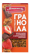 Гранола шоколадная хрустящая с шоколадными кранчами и клубникой Националь 250 г