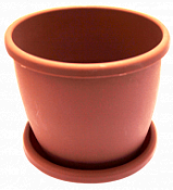 Горшок коричневый с подставкой Афина 0,5 л.