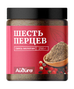 Смесь шесть перцев молотая, банка-туба, 250 г. Айдиго
