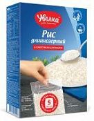 Рис длиннозерный обработанный паром в пакете для варки "Увелка"