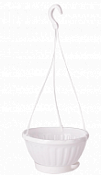 Горшок-кашпо подвесной белый с подставкой Мирабель 2,5 л.