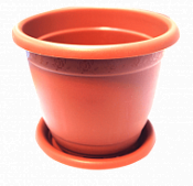 Горшок для цветов с подставкой терракотовый D170 Пластик репаблик